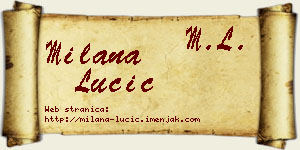 Milana Lučić vizit kartica
